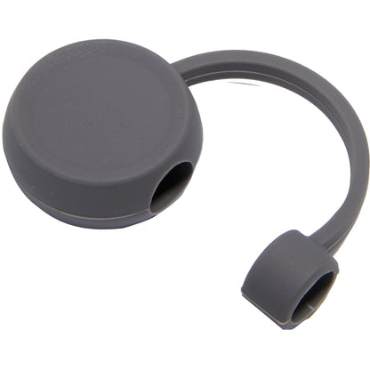 Front View of Black Recycled Silicone Straw Topper