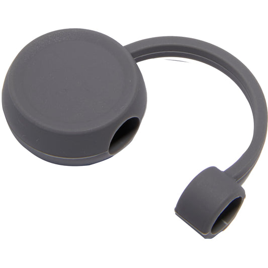 Front View of Black Recycled Silicone Straw Topper