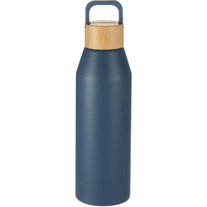 Front View of Black FSC® 100% Bamboo Lid Aspen 24 oz Recycled Bottle