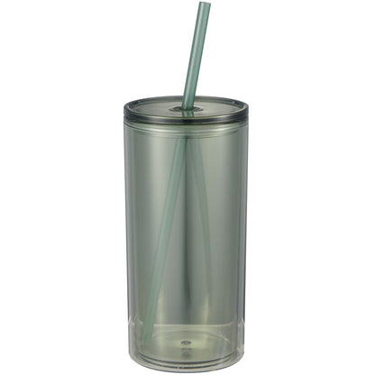 Front View of Clear Marly Recycled Acrylic Tumbler 16oz