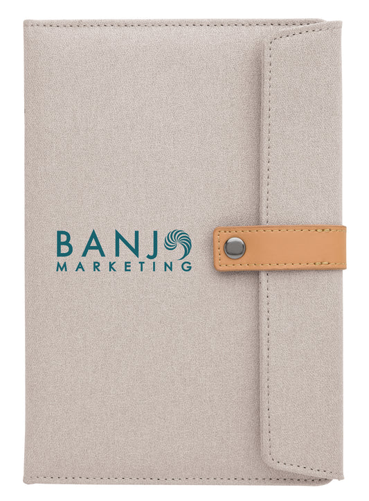 Front View of Gray Good Value™ Two-Tone Journal with Leather Closure