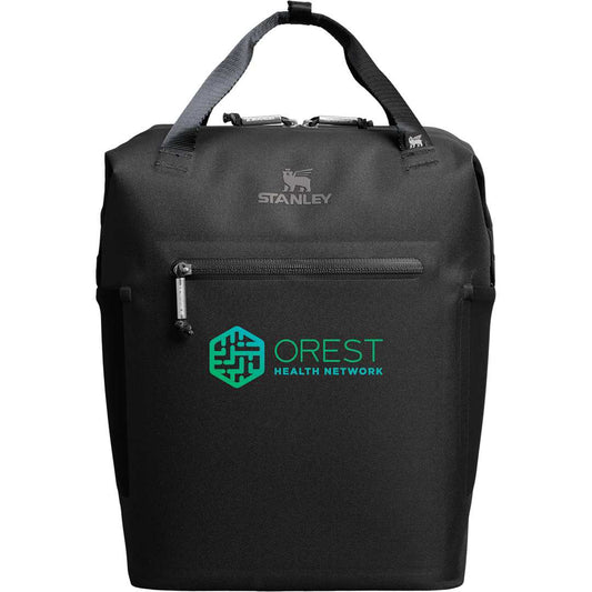 Front View of Black Stanley Madeline Mini 20 Can Cooler Backpack