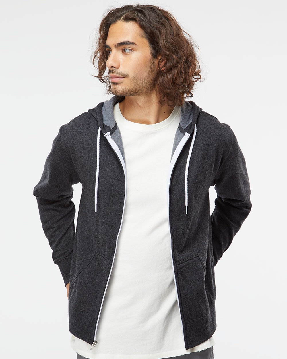Unisex Lightweight Full-Zip Hooded Sweatshirt - AFX90UNZ