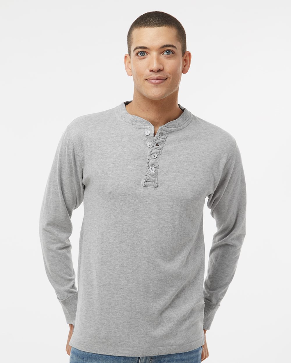 Men's Vintage Brushed Jersey Henley - 8244
