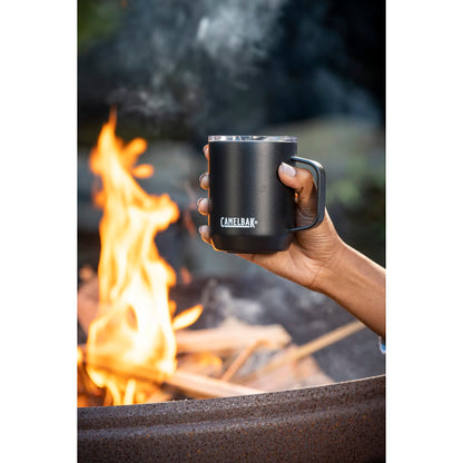 Front View of Black CamelBak Camp Mug 12oz