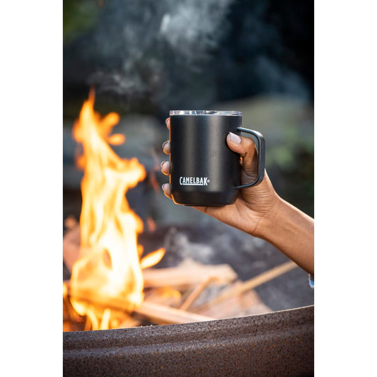 Front View of Black CamelBak Camp Mug 12oz
