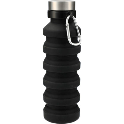 Front View of Black Zigoo Silicone Collapsible Bottle 18oz