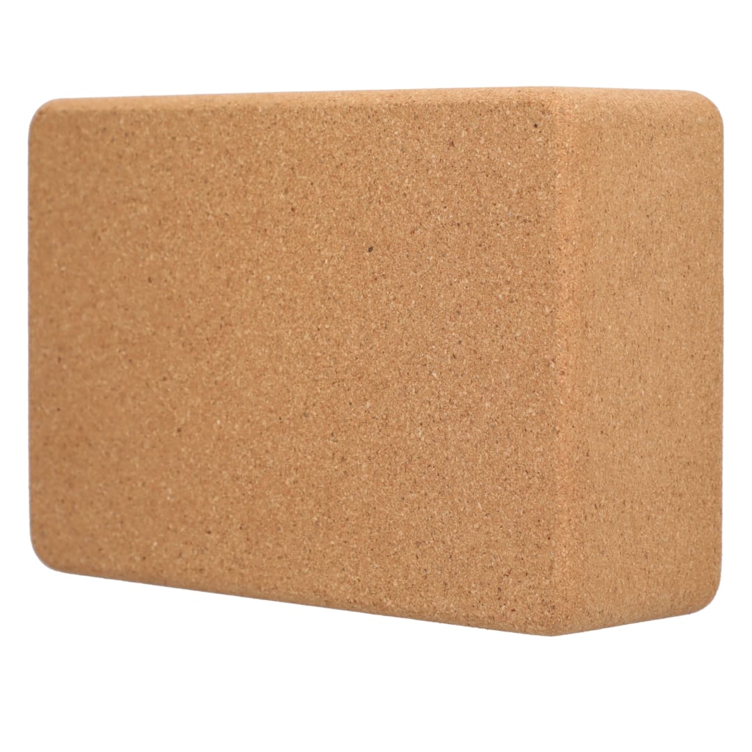 Front View of Natural Wellable™ Cork Yoga Block