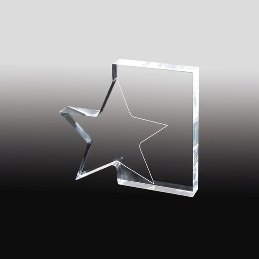 Standing Star Award (7 3/4" x 7" x 1") - Laser Engraved