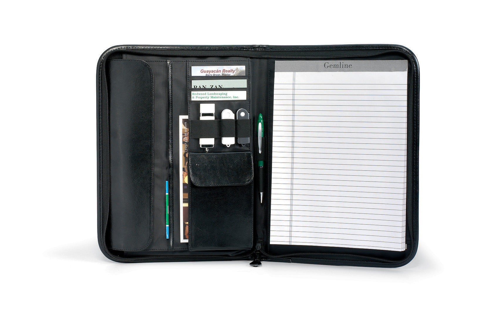 Black Vintage Leather Padfolio