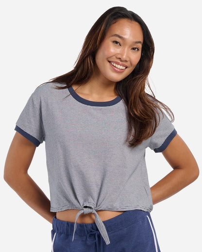 Women's Striped Tie Front T-Shirt - BW2107