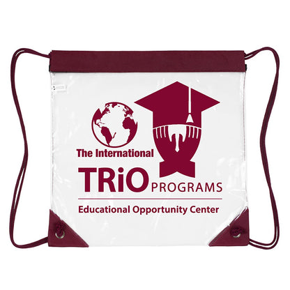 “Harris” Clear Vinyl Stadium Compliant Cinch Pack Backpack