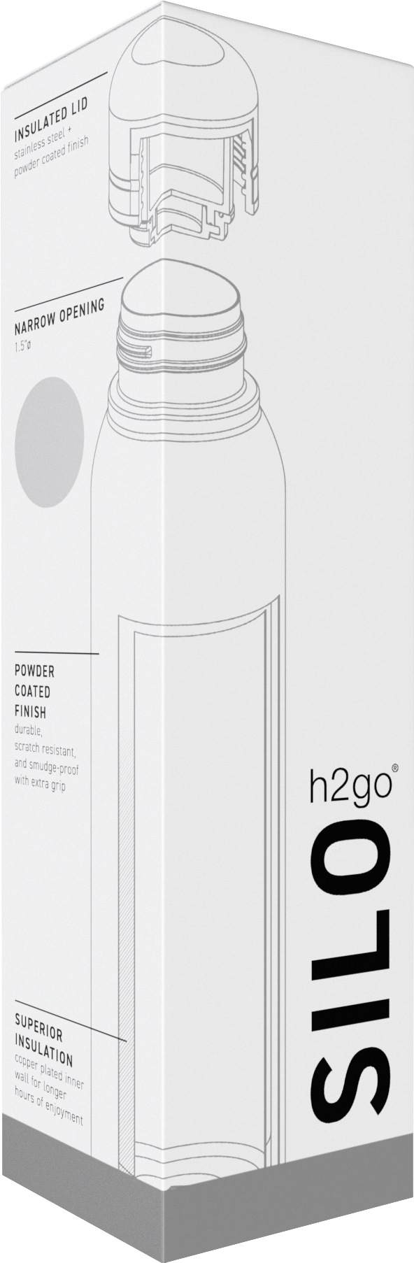 matte black 16.9 oz h2go silo - powder