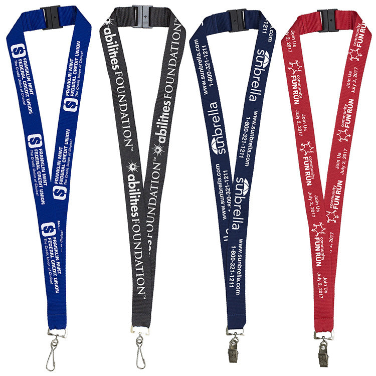 Black "Palmer" 1” Silkscreen Lanyard with FREE Breakaway Safety Release