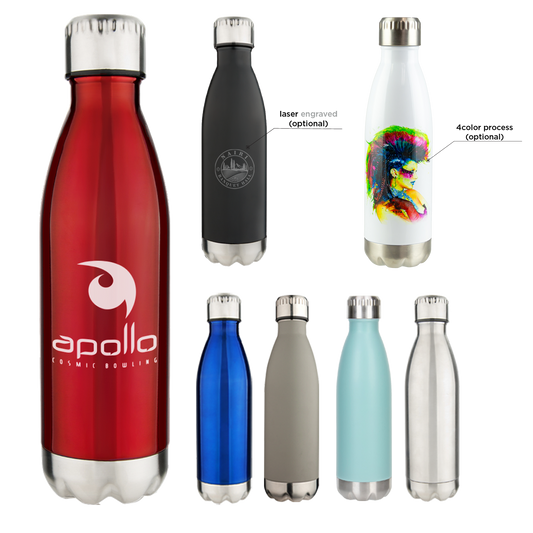 Black 17 Oz Double Wall Stainless Vacuum Water Bottle