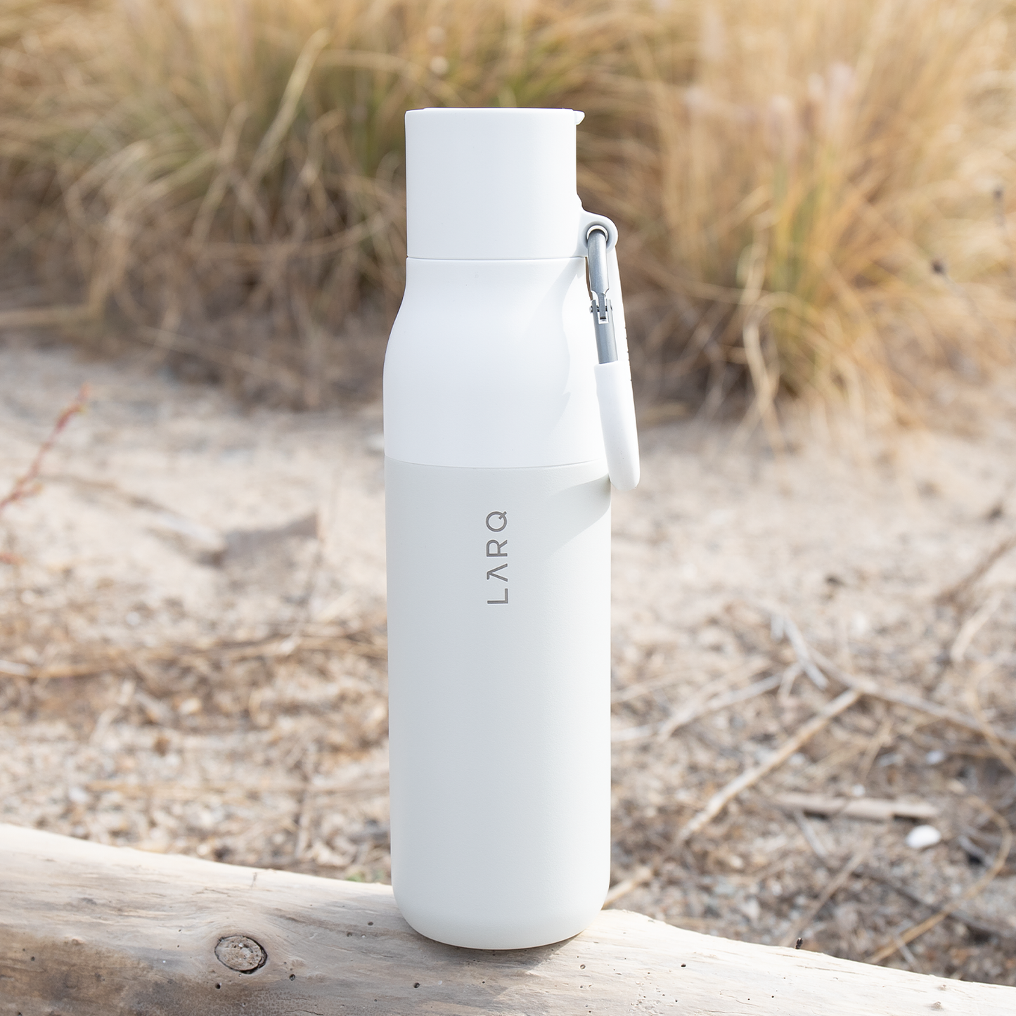 granite white 17 oz larq flip top bottle