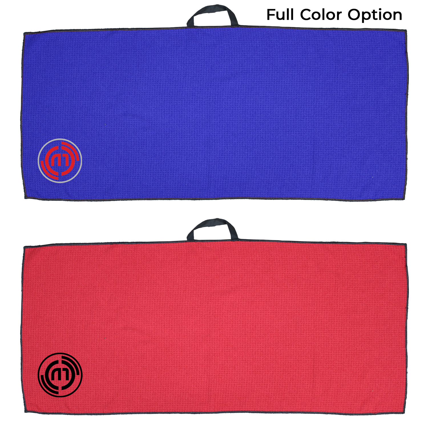 Red 17" X 40" RPET Waffle Caddy Golf Towel