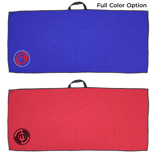 Red 17" X 40" RPET Waffle Caddy Golf Towel