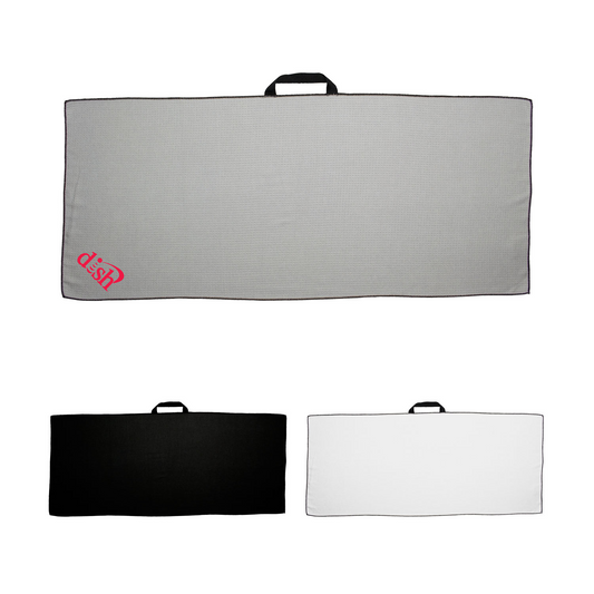 Black 17" X 40" Waffle Caddy Golf Towel with Black Loop