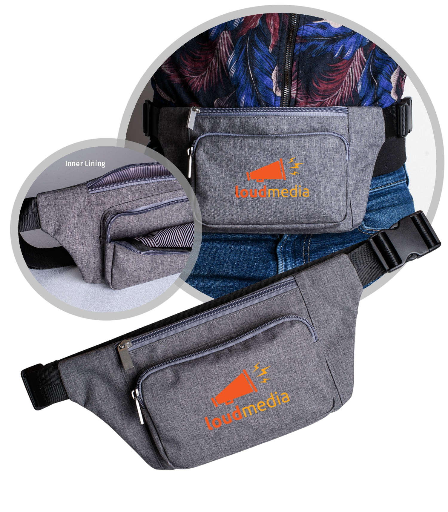 Gray The Hipster Waist Bag