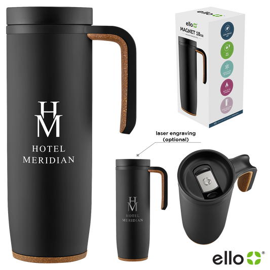 Black 18 Oz Ello Magnet Vacuum Stainless Mug