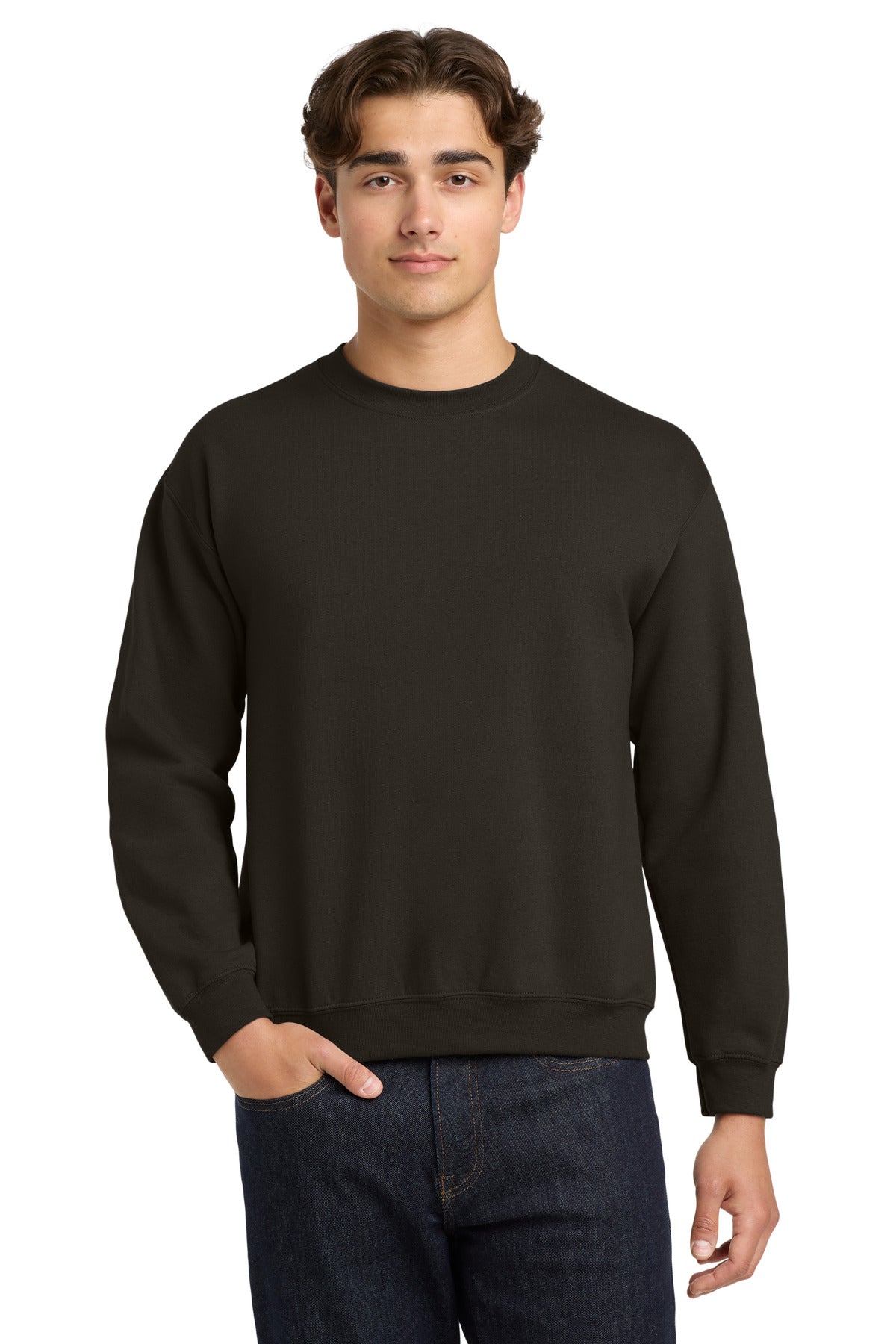 SanMar 18000_darkchocolate_model_front.jpg