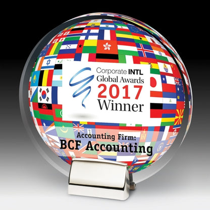 Round Award w/Chrome Base (6 1/2" dia. x 3/4") - Laser Engraved