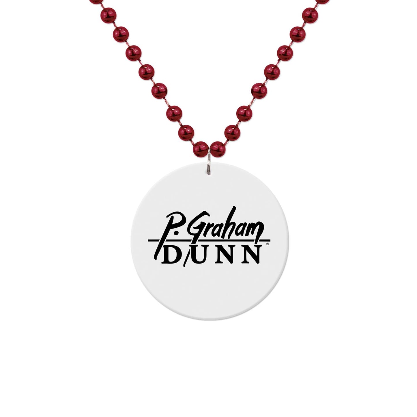 Medallion Bead Necklace w/White Medallion