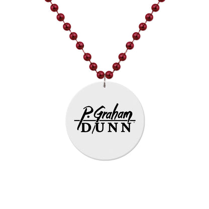 Medallion Bead Necklace w/White Medallion