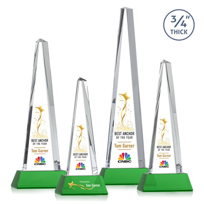 Majestic Tower VividPrint™ Award on Newhaven Base - Green