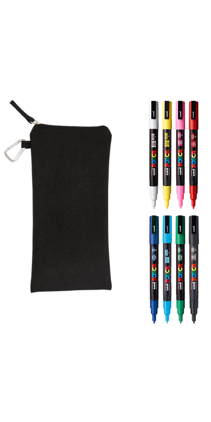 POSCA 8 Piece Basic Marker Set with Bag - Fine