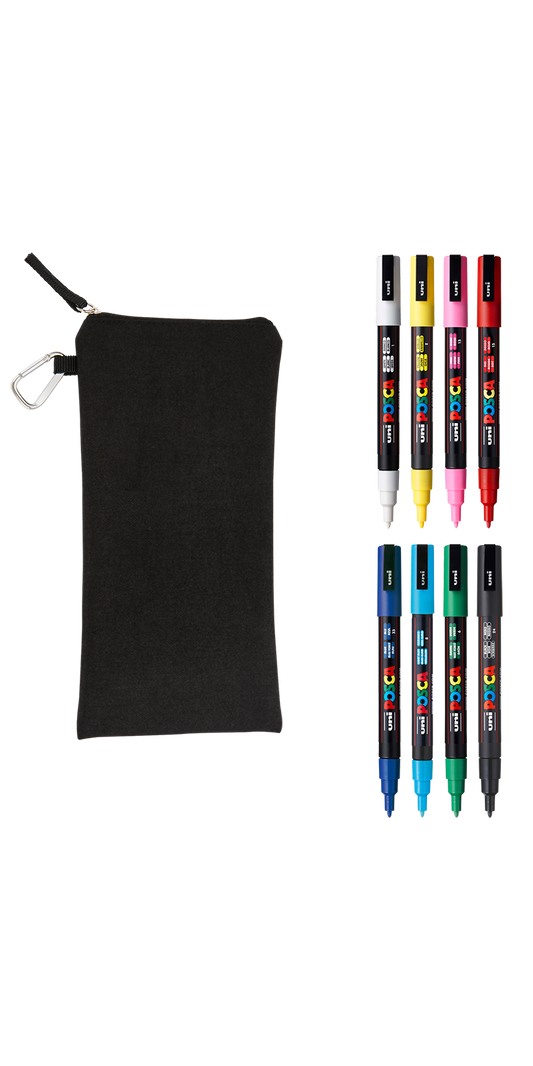 POSCA 8 Piece Basic Marker Set with Bag - Fine