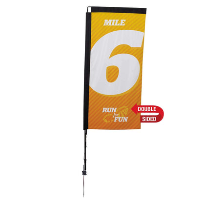 7' Premium Rectangle Sail Sign Kit (Double-Sided with Ground Spike)