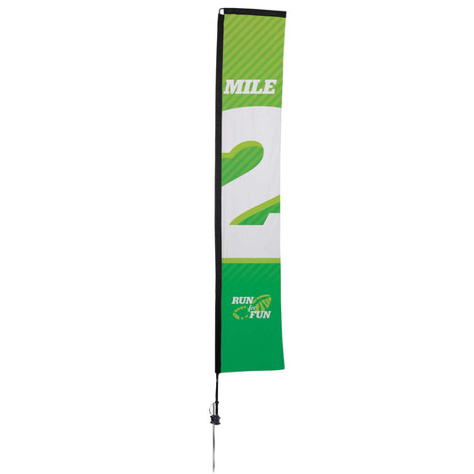 14.5' Premium Rectangle Sail Sign Kit (Single-Sided with Ground Spike)