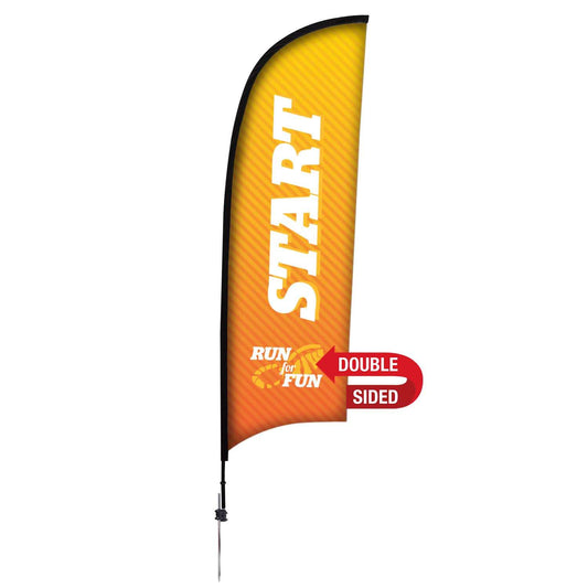 9' Premium Razor Sail Sign Kit (Double-Sided with Ground Spike)