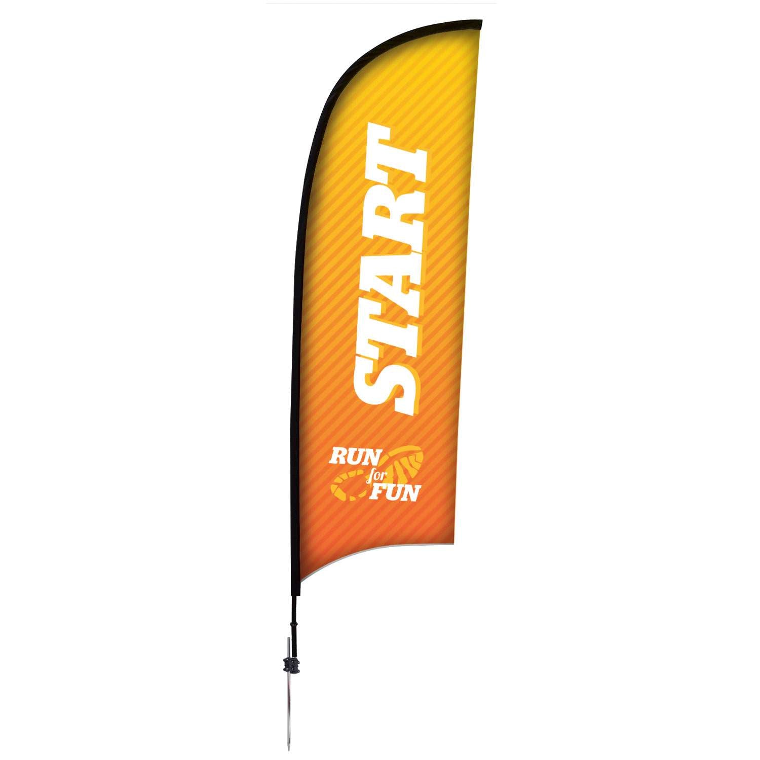 9' Premium Razor Sail Sign Kit (Single-Sided with Ground Spike)