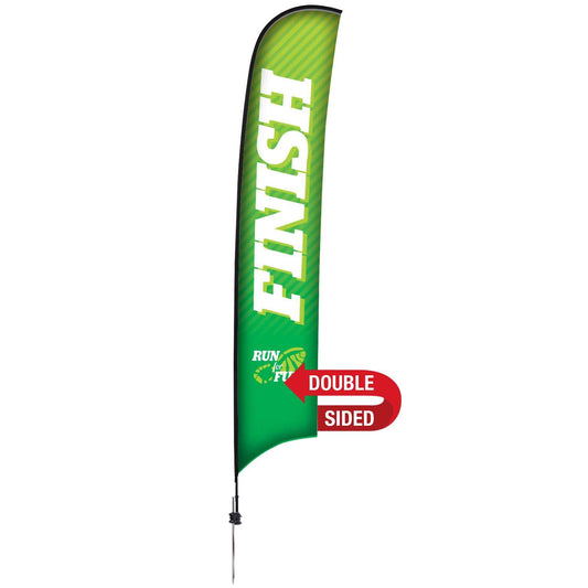 17' Premium Razor Sail Sign Kit (Double-Sided with Ground Spike & Ground Anchor)