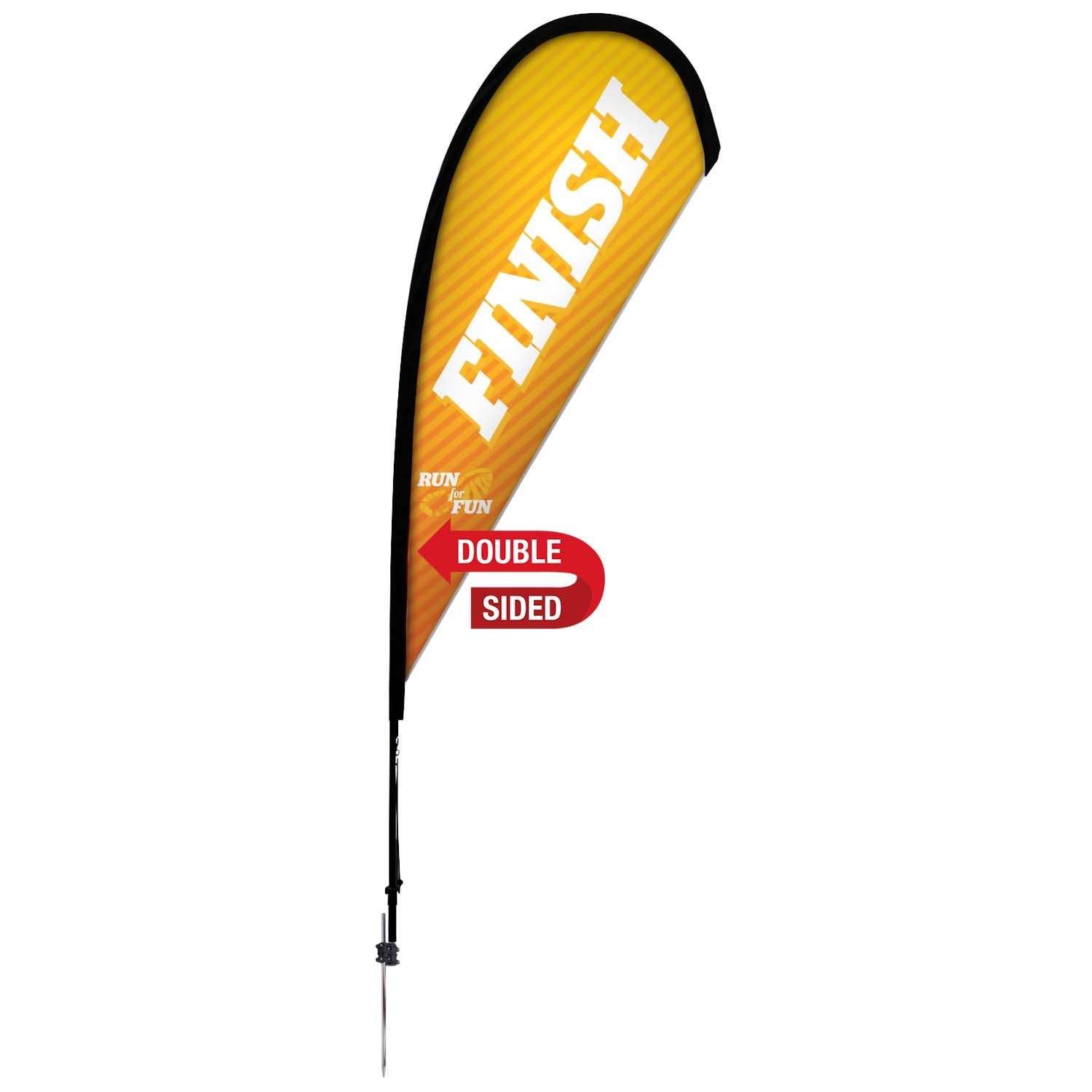 8' Premium Teardrop Sail Sign Kit (Double-Sided with Ground Spike)