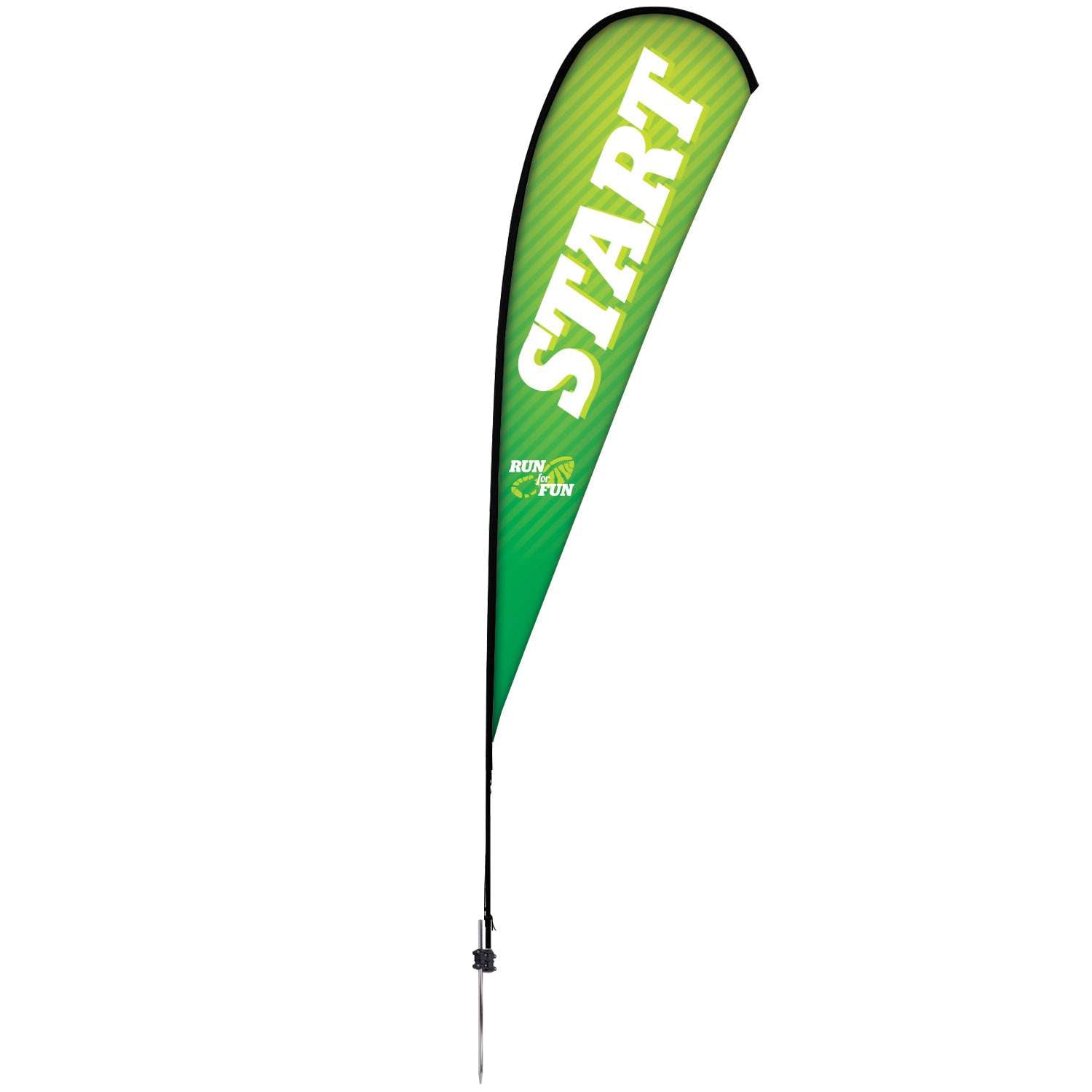 15' Premium Teardrop Sail Sign Kit (Single-Sided with Ground Spike)