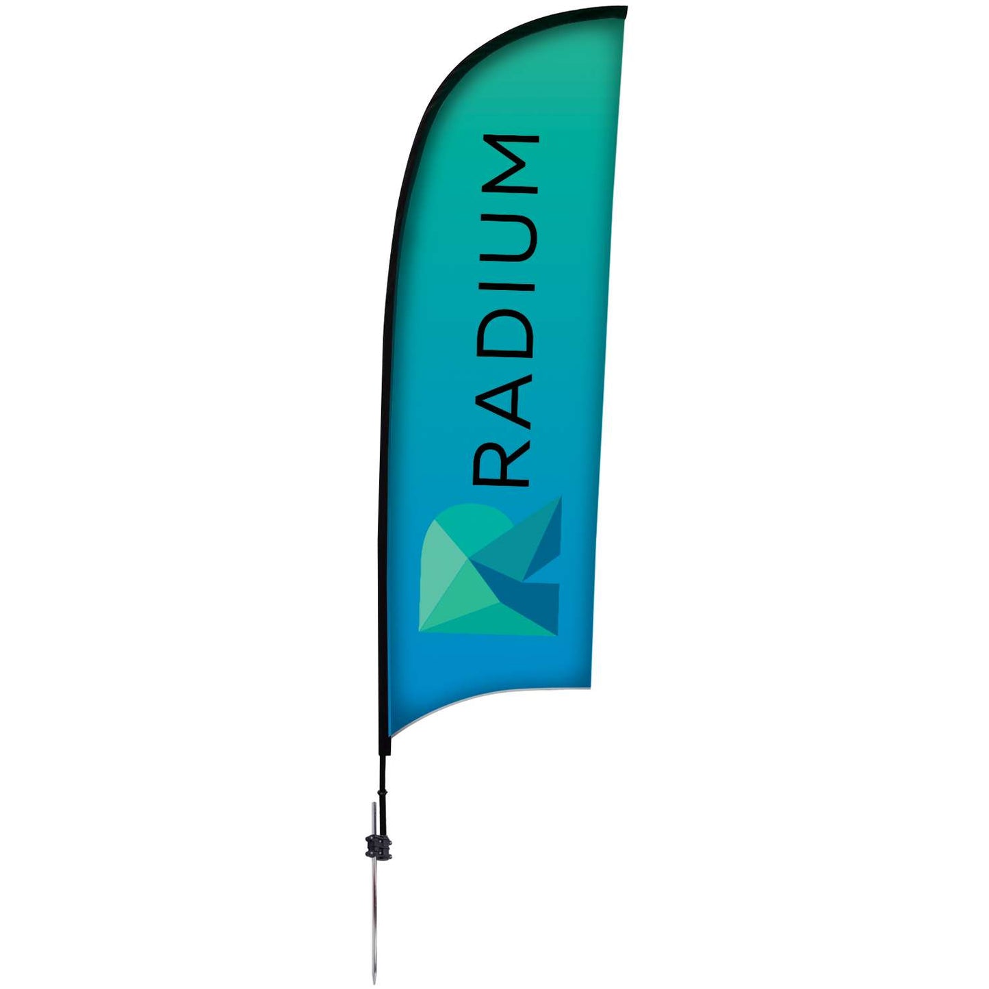 24-Hour Quick Ship 9' Premium Razor Sail Sign Kit (Single-Sided with Ground Spike)