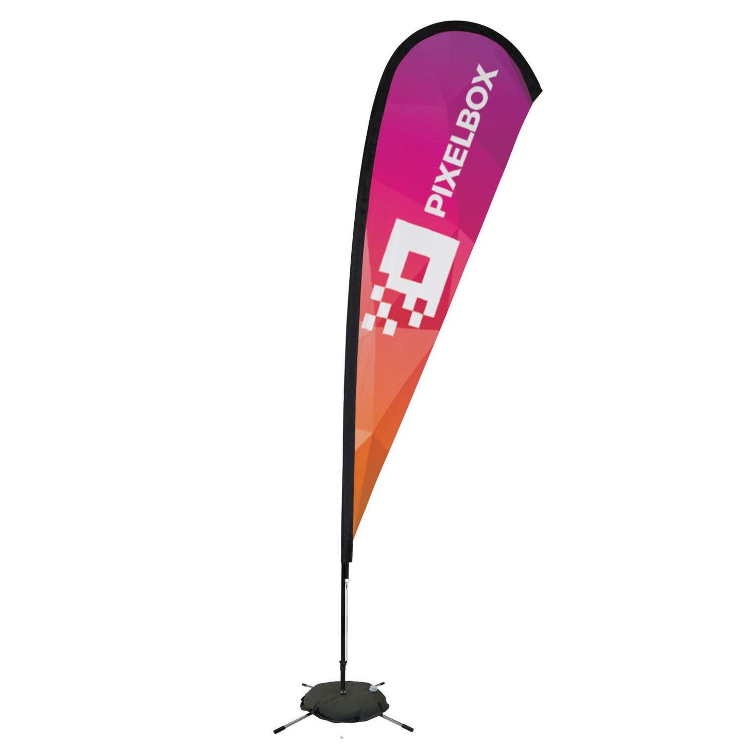 48-Hour Quick Ship 11.5' Premium Teardrop Sail Sign Kit (Single-Sided with Scissor Base)