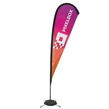 48-Hour Quick Ship 11.5' Premium Teardrop Sail Sign Kit (Single-Sided with Scissor Base)