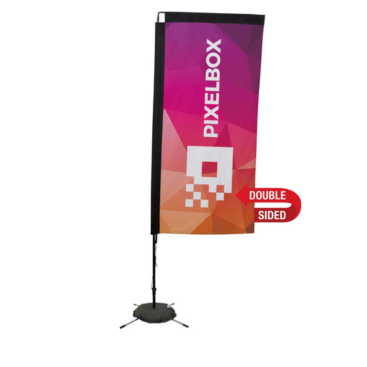 48-Hour Quick Ship 7' Premium Rectangle Sail Sign Kit (Double-Sided with Scissor Base)