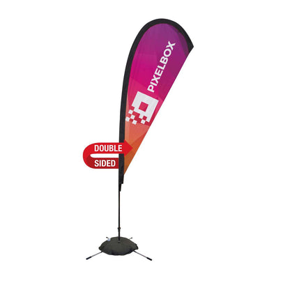 48-Hour Quick Ship 8' Premium Teardrop Sail Sign Kit (Double-Sided with Scissor Base)