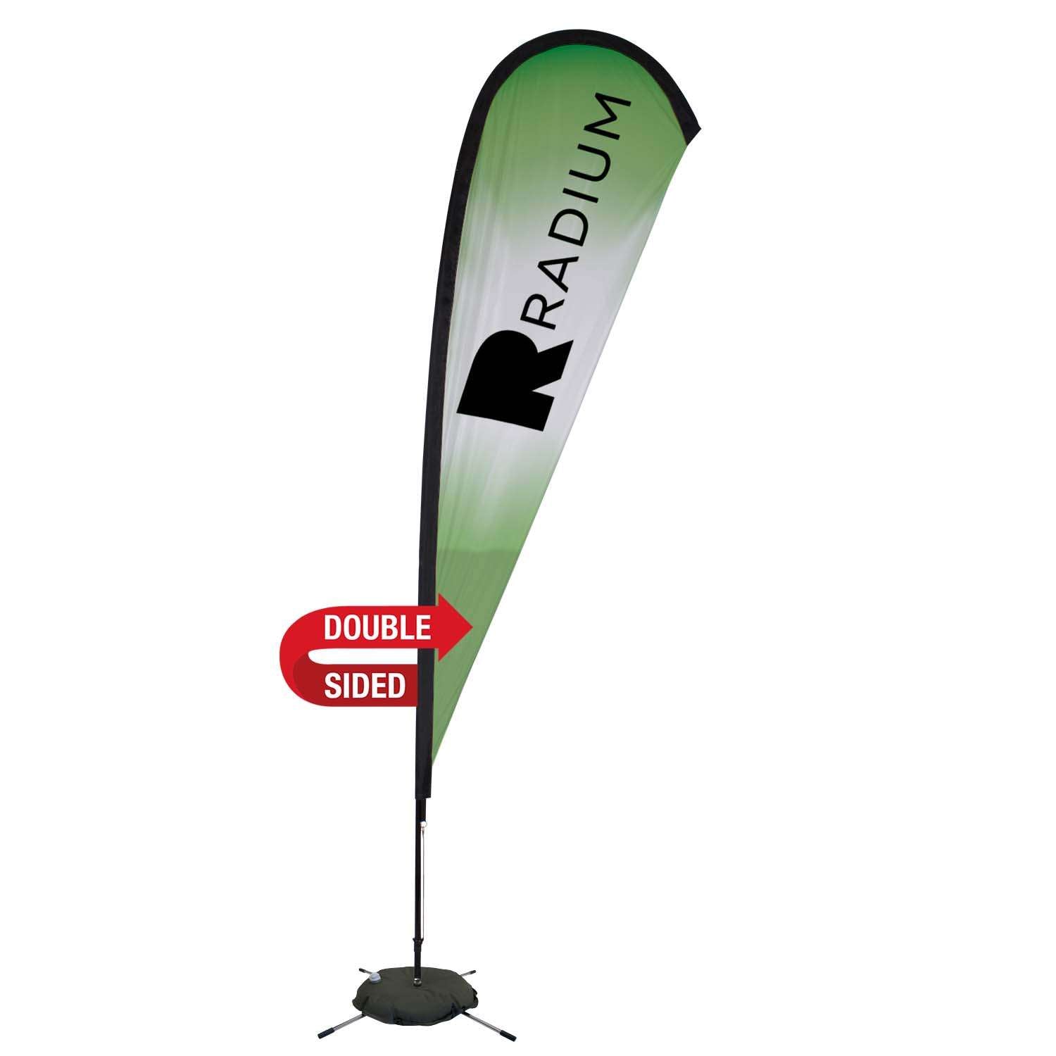 48-Hour Quick Ship 11.5' Premium Teardrop Sail Sign Kit (Double-Sided with Scissor Base)