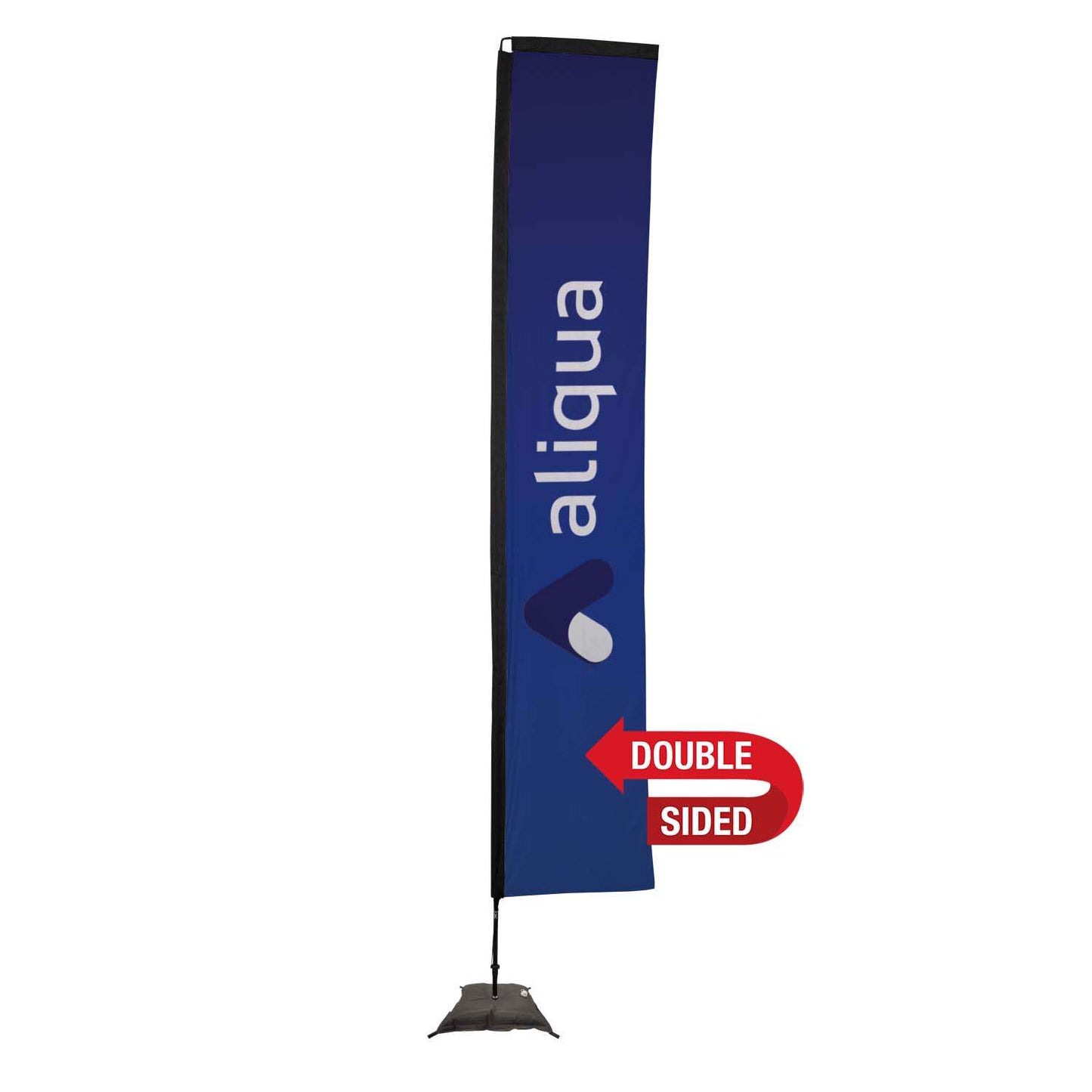 48-Hour Quick Ship 14.5' Premium Rectangle Sail Sign Kit (Double-Sided with Scissor Base)