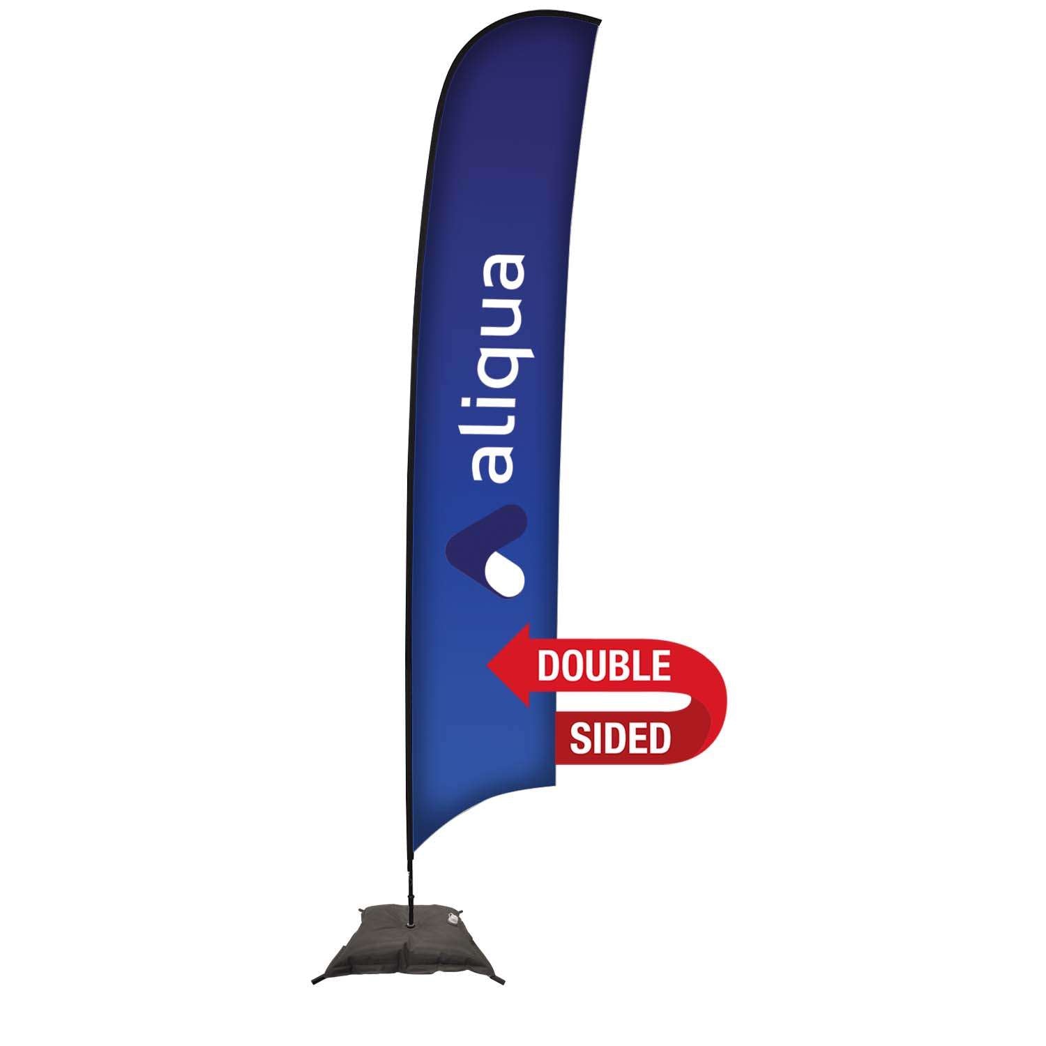 48-Hour Quick Ship 17' Premium Razor Sail Sign Kit (Double-Sided with Scissor Base)