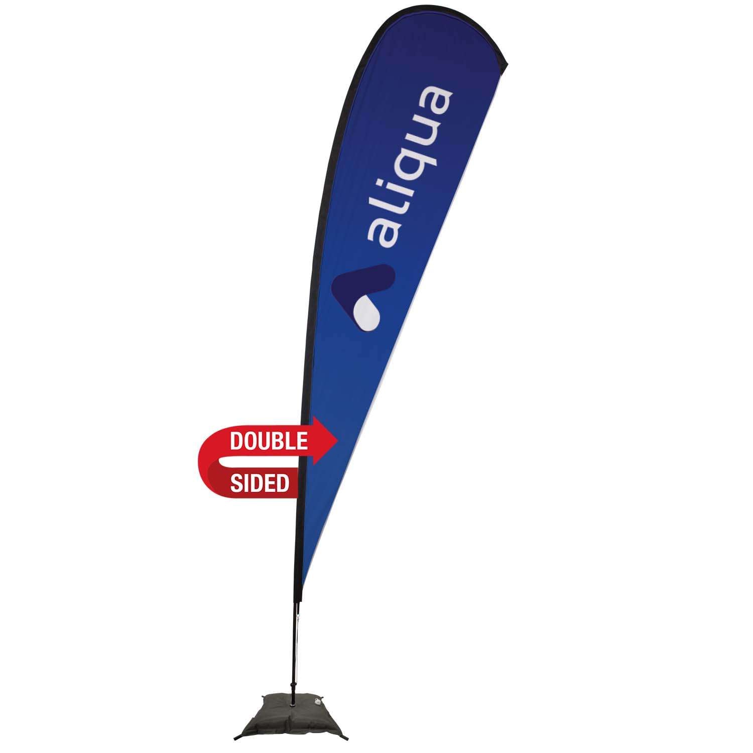 48-Hour Quick Ship 15' Premium Teardrop Sail Sign Kit (Double-Sided with Scissor Base)