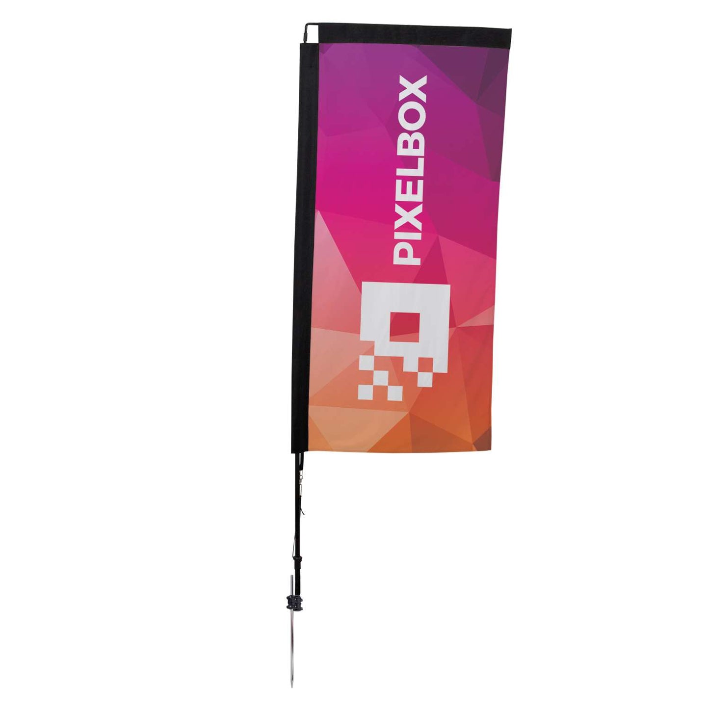 48-Hour Quick Ship 7' Premium Rectangle Sail Sign Kit (Single-Sided with Ground Spike)