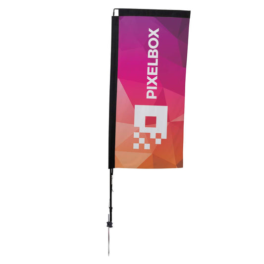 48-Hour Quick Ship 7' Premium Rectangle Sail Sign Kit (Single-Sided with Ground Spike)